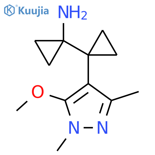1-1-(5-methoxy-1,3-dimethyl-1H-pyrazol-4-yl)cyclopropylcyclopropan-1-amine structure