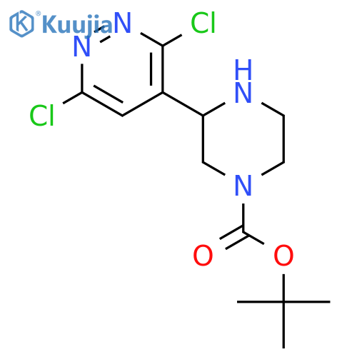 tert-butyl 3-(3,6-dichloropyridazin-4-yl)piperazine-1-carboxylate structure