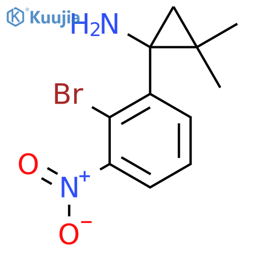 1-(2-Bromo-3-nitrophenyl)-2,2-dimethylcyclopropan-1-amine structure