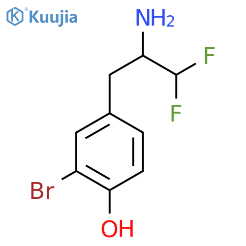 4-(2-amino-3,3-difluoropropyl)-2-bromophenol structure