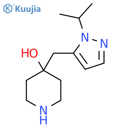 4-{1-(propan-2-yl)-1H-pyrazol-5-ylmethyl}piperidin-4-ol structure