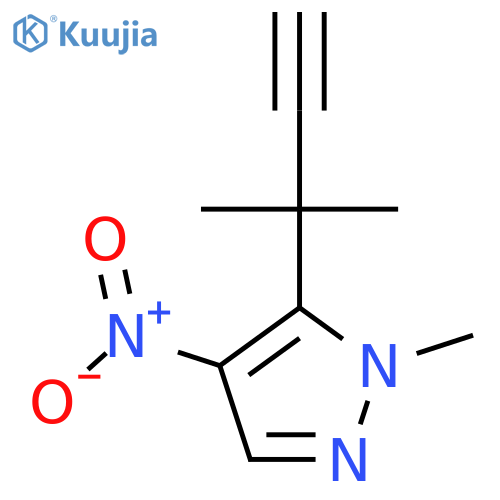 1-methyl-5-(2-methylbut-3-yn-2-yl)-4-nitro-1H-pyrazole structure