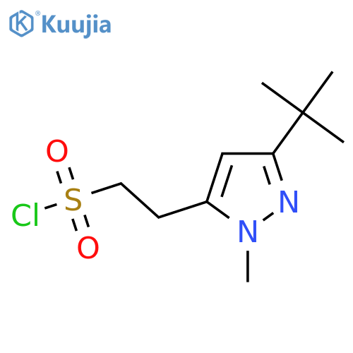 2-(3-tert-butyl-1-methyl-1H-pyrazol-5-yl)ethane-1-sulfonyl chloride structure