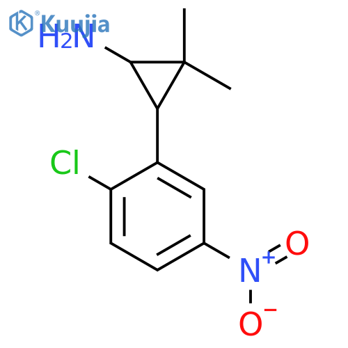 3-(2-chloro-5-nitrophenyl)-2,2-dimethylcyclopropan-1-amine structure