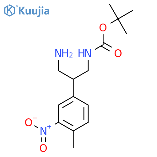 tert-butyl N-[3-amino-2-(4-methyl-3-nitrophenyl)propyl]carbamate structure