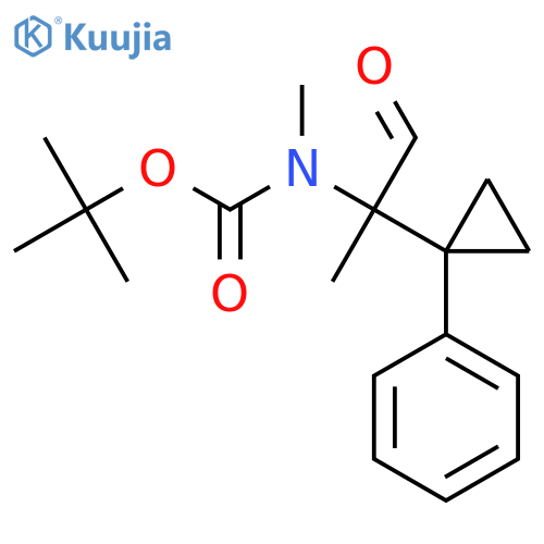 tert-butyl N-methyl-N-[1-oxo-2-(1-phenylcyclopropyl)propan-2-yl]carbamate structure