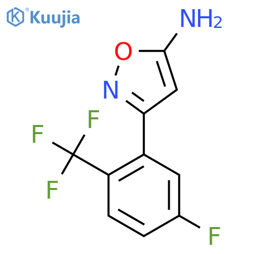 3-5-fluoro-2-(trifluoromethyl)phenyl-1,2-oxazol-5-amine structure
