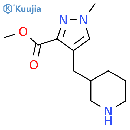 methyl 1-methyl-4-(piperidin-3-yl)methyl-1H-pyrazole-3-carboxylate structure