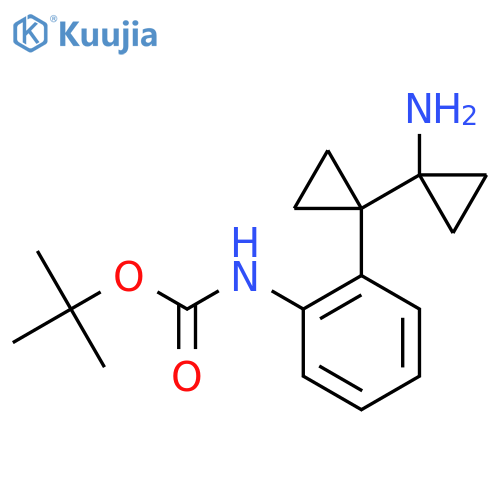 tert-butyl N-{2-1-(1-aminocyclopropyl)cyclopropylphenyl}carbamate structure