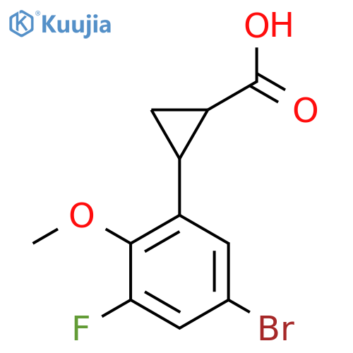2-(5-bromo-3-fluoro-2-methoxyphenyl)cyclopropane-1-carboxylic acid structure