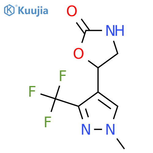 5-1-methyl-3-(trifluoromethyl)-1H-pyrazol-4-yl-1,3-oxazolidin-2-one structure