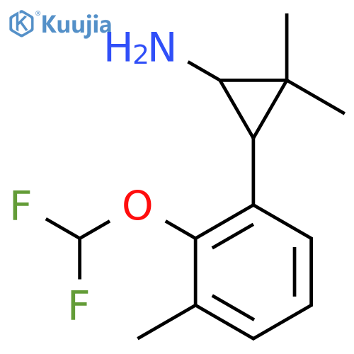 3-2-(difluoromethoxy)-3-methylphenyl-2,2-dimethylcyclopropan-1-amine structure