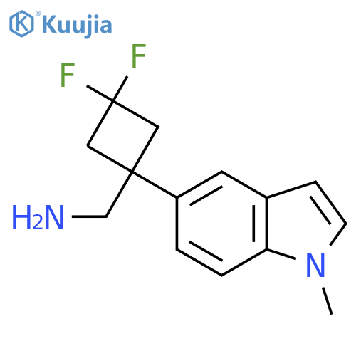 3,3-difluoro-1-(1-methyl-1H-indol-5-yl)cyclobutylmethanamine structure