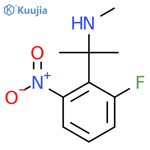 2-(2-fluoro-6-nitrophenyl)propan-2-yl(methyl)amine structure