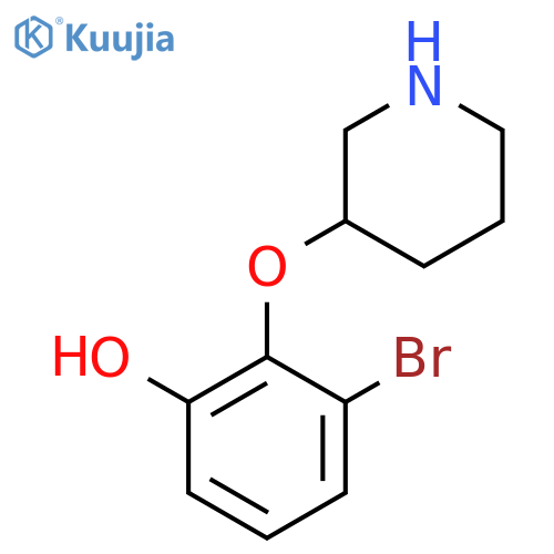 3-bromo-2-(piperidin-3-yloxy)phenol structure