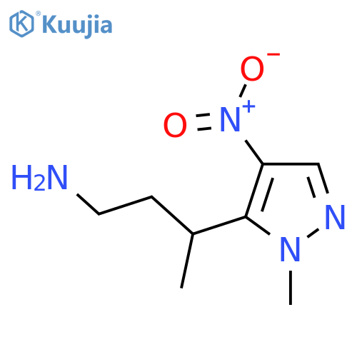 3-(1-methyl-4-nitro-1H-pyrazol-5-yl)butan-1-amine structure