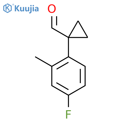 1-(4-fluoro-2-methylphenyl)cyclopropane-1-carbaldehyde structure