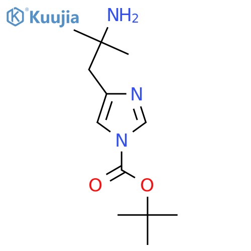 tert-butyl 4-(2-amino-2-methylpropyl)-1H-imidazole-1-carboxylate structure