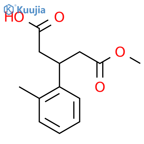 5-methoxy-3-(2-methylphenyl)-5-oxopentanoic acid structure