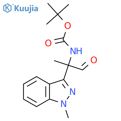 tert-butyl N-2-(1-methyl-1H-indazol-3-yl)-1-oxopropan-2-ylcarbamate structure
