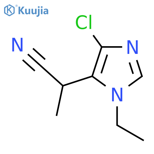 2-(4-chloro-1-ethyl-1H-imidazol-5-yl)propanenitrile structure
