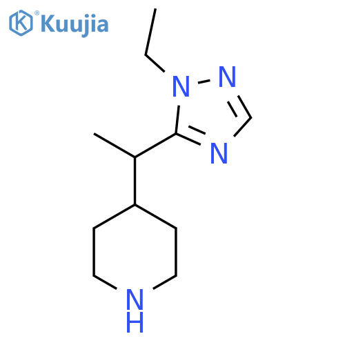 4-1-(1-ethyl-1H-1,2,4-triazol-5-yl)ethylpiperidine structure