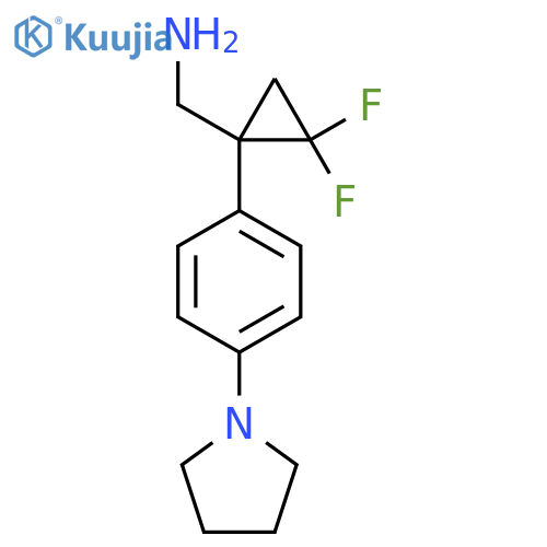 {2,2-Difluoro-1-[4-(pyrrolidin-1-yl)phenyl]cyclopropyl}methanamine structure