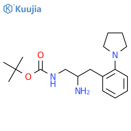 tert-butyl N-{2-amino-3-2-(pyrrolidin-1-yl)phenylpropyl}carbamate structure
