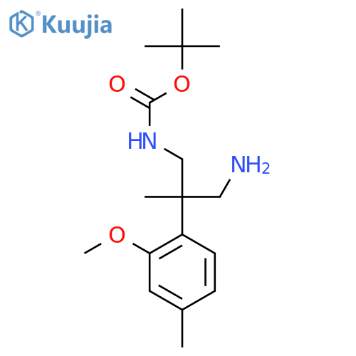 tert-butyl N-3-amino-2-(2-methoxy-4-methylphenyl)-2-methylpropylcarbamate structure