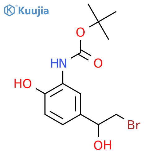 tert-butyl N-5-(2-bromo-1-hydroxyethyl)-2-hydroxyphenylcarbamate structure