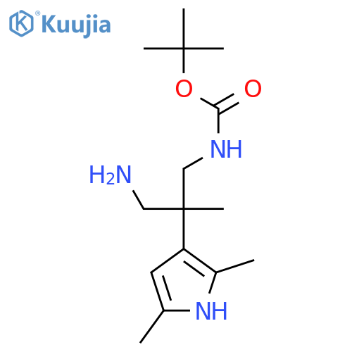 tert-butyl N-3-amino-2-(2,5-dimethyl-1H-pyrrol-3-yl)-2-methylpropylcarbamate structure