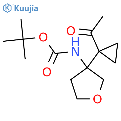 tert-butyl N-3-(1-acetylcyclopropyl)oxolan-3-ylcarbamate structure