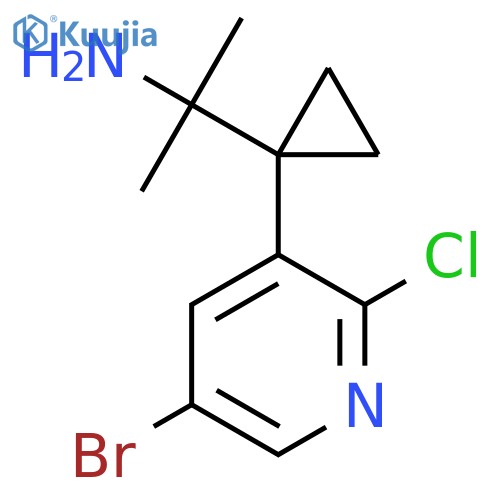 2-1-(5-bromo-2-chloropyridin-3-yl)cyclopropylpropan-2-amine structure