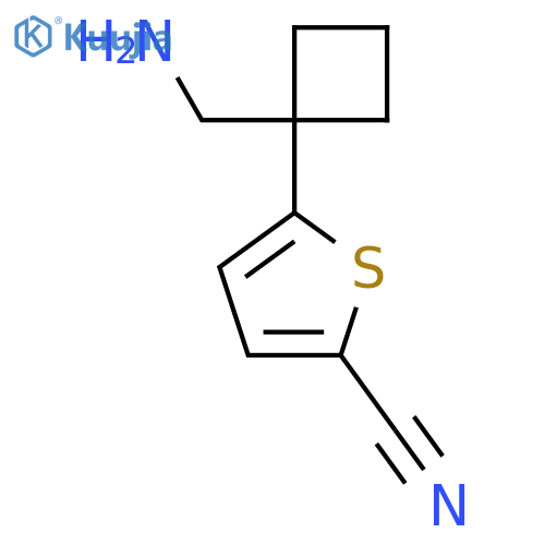 5-1-(aminomethyl)cyclobutylthiophene-2-carbonitrile structure