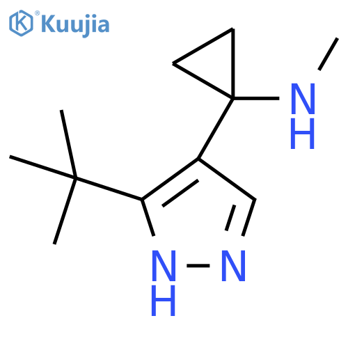 1-(3-tert-butyl-1H-pyrazol-4-yl)-N-methylcyclopropan-1-amine structure