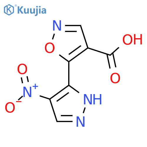 5-(4-nitro-1H-pyrazol-3-yl)-1,2-oxazole-4-carboxylic acid structure