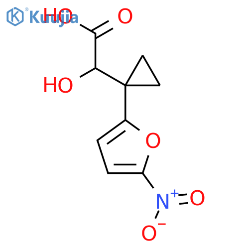 2-hydroxy-2-1-(5-nitrofuran-2-yl)cyclopropylacetic acid structure