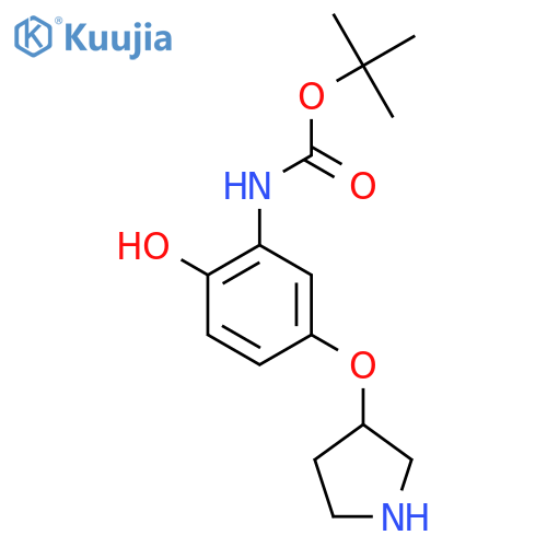 tert-butyl N-2-hydroxy-5-(pyrrolidin-3-yloxy)phenylcarbamate structure