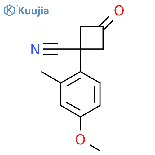 1-(4-methoxy-2-methylphenyl)-3-oxocyclobutane-1-carbonitrile structure