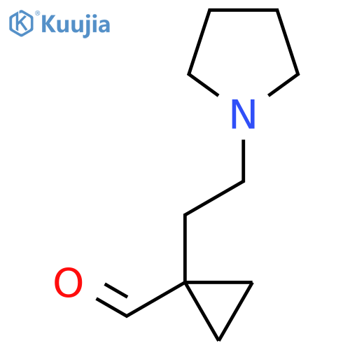 1-2-(pyrrolidin-1-yl)ethylcyclopropane-1-carbaldehyde structure