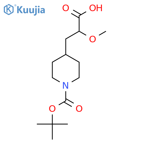 3-{1-(tert-butoxy)carbonylpiperidin-4-yl}-2-methoxypropanoic acid structure