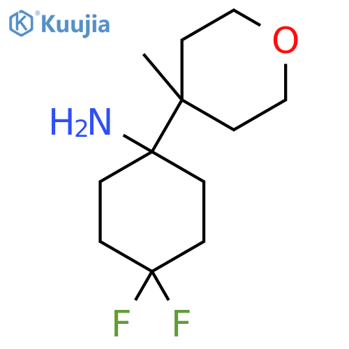 4,4-difluoro-1-(4-methyloxan-4-yl)cyclohexan-1-amine structure