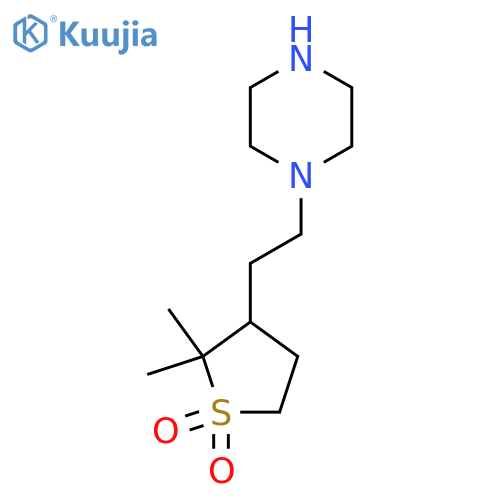 2,2-dimethyl-3-2-(piperazin-1-yl)ethyl-1lambda6-thiolane-1,1-dione structure