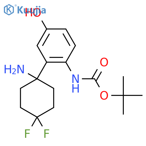 tert-butyl N-2-(1-amino-4,4-difluorocyclohexyl)-4-hydroxyphenylcarbamate structure
