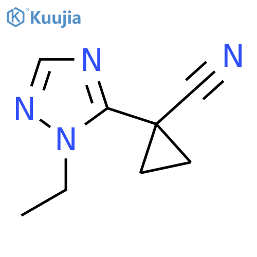 1-(1-ethyl-1H-1,2,4-triazol-5-yl)cyclopropane-1-carbonitrile structure