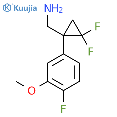 2,2-difluoro-1-(4-fluoro-3-methoxyphenyl)cyclopropylmethanamine structure