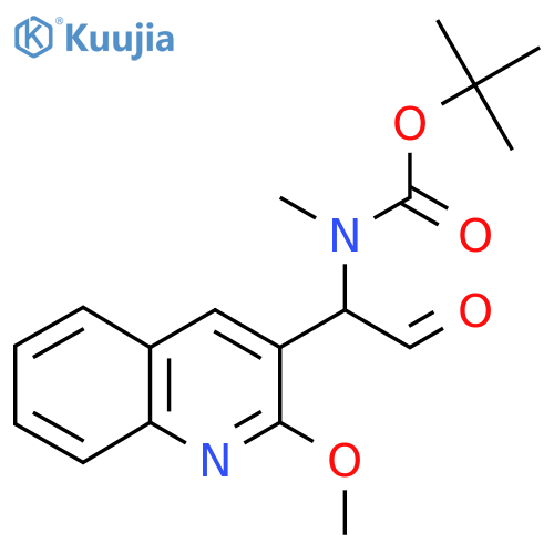 tert-butyl N-1-(2-methoxyquinolin-3-yl)-2-oxoethyl-N-methylcarbamate structure