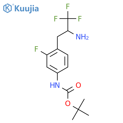 tert-butyl N-4-(2-amino-3,3,3-trifluoropropyl)-3-fluorophenylcarbamate structure