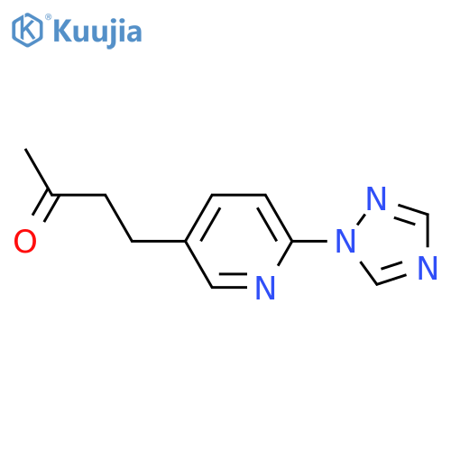 4-6-(1H-1,2,4-triazol-1-yl)pyridin-3-ylbutan-2-one structure