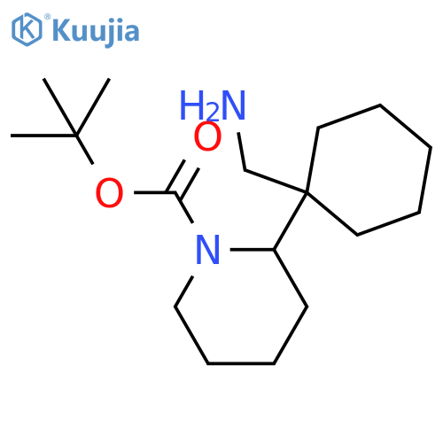 tert-butyl 2-1-(aminomethyl)cyclohexylpiperidine-1-carboxylate structure